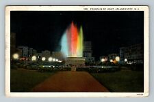 Atlantic City NJ-New Jersey Fountain Of Light, c1933 Vintage Souvenir Postcard picture