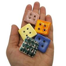 5Pc 30mm Large Square Sewing Buttons, Assorted Colorful Artisan Coat Buttons picture