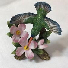 Hummingbird Figurine, Vintage Porcelain, 3D Pink Pastel Flowers❤️ picture