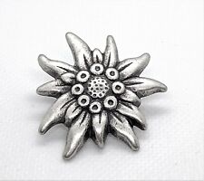 Lot of 2 Pins EDELWEISS Small Alpine Flower Metal Hat Pins AUSTRIA GERMANY NEW picture
