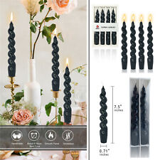 4PCS Unscented Black Candles Halloween Taper Candles for Dinner Decoration 7.5