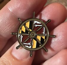 Vintage Maryland Flag Ship Wheel Travel Souvenir Pin - RARE picture