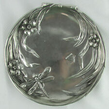 Vintage Richard CIPOLLA for Neiman Marcus Dragonfly and Flowers Pewter Plate picture