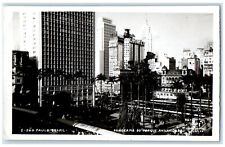c1950's Panorama of Anhangabau Park Sao Paulo Brazil Posted RPPC Photo Postcard picture