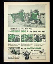 Large 1954 Oliver 77 Farm Tractor 100 Hay Baler AD, Display in Home, Restaurant picture