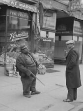 1937 Men in Front of Meat Market Danville Illinois Old Photo 4