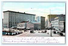 1906 Market Square Daytime Scene, Rhode Island RI Antique Postcard picture