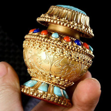 6.2cm Buddhist Supplies Wealth Vase Lucky Artifact Copper Treasure Bottle Crafts picture