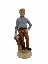 Old Man With Bucket Of Water On A Stump Figurine 10.5x3.5 Inches picture