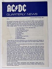AC/DC Fan Club Letter  + Merch Sheet Original Angus Young Quarterly News Oct 81 picture