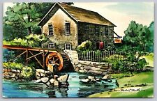 Brewster Cape Cod Massachusetts Old Stoney Brook Mill Chrome Cancel WOB Postcard picture