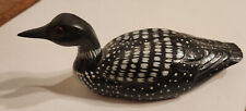 Hand Painted and Carved Wood COMMON LOON bird figurine 7
