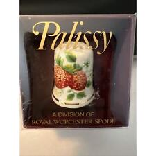 Royal Worcester Hand painted Fruit China Thimble, Boxed picture
