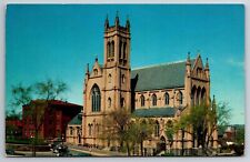 Vintage Postcard RI Providence St Patrick's Catholic Church40s Car Chrome ~13600 picture