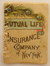 Antique Mutual Life Insurance Co. New York Miniature Illustrated Calendar 1800's picture
