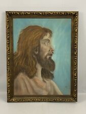 Vintage Original Framed JESUS CHRIST Religious Art Drawing - Signed 