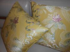 SCALAMANDRE BARANZELLI pillows Silky Lampas woven Roses Lace custom new PAIR picture