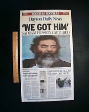 SADDAM HUSSEIN Dictator President Leader of Iraq War Captured 2003 Newspaper picture