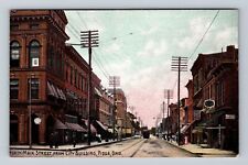 Piqua OH-Ohio, Business District North Main Street, Antique Vintage Postcard picture