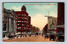 Omaha NE-Nebraska, Farnam Street, Advertisement, Vintage Postcard picture