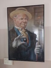 W.C. Fields 8 Ball Billiards Poster C. Babcock Artist 36x24 picture