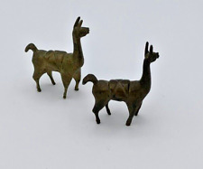 Lot of 2 Vintage Solid Brass Llama Alpaca Figures Sculptures picture