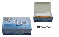 500x Memphis Premium Charcoal Filter Tubes King Size Cork Tobacco Cigarette Blue picture