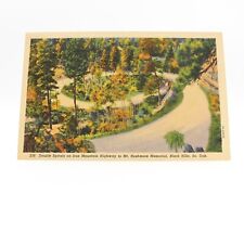 Double Spirals Iron Mountain Highway Mt. Rushmore Black Hills Linen Postcard picture