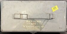 Vintage Black & Decker Electric Drill Kit Metal Case & Recon Drill Tested Works picture