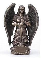  9.1 Inch Saint Michael Prayer Archangel Monument Antique Bronze Finish Angel  picture