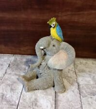 Tuskers Cock A Doodle Who Elaphant & Parrot Figurine Vintage Hand Painted picture