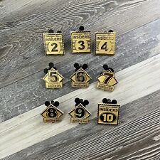 Adventures by Disney Insiders Pin Set 2 through 10 ABD 3 4 5 6 7 8 9 Gold Color picture