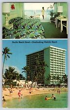 Postcard HI Pacific Beach Hotel Overlooking Waikiki Beach Photo Multi View 1976 picture
