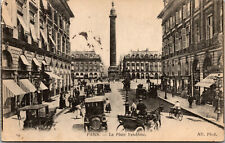 Vtg 1910s La Place Vendome Colonne Vendôme Street View Paris France Postcard picture