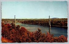 Maine Waldo Hancock Bridge Penobscot River Scenic Landmark Chrome Postcard picture