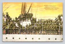 Old Antique Postcard WW1 Soldiers Troops Ship Army Military War Vintage picture
