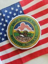 Oklahoma GREAT SEAL OF THE  MUSCOGEE NATION  TRIBE Pinback Button 2.25