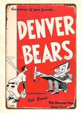 plaque manufacturers 1951 baseball Denver Bears Sketchbook metal tin sign picture