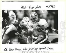 1993 Press Photo Quarterback Steve Young Under Pressure Against Saints picture