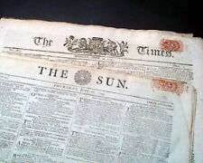 (10) 18TH CENTURY London England Post Revolutionary War Era 1797-1799 Newspapers picture