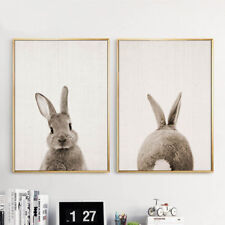 Bunny Rabbit Butt Tail Canvas Poster Woodland Animal Nursery Art Print Decor picture