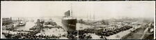 Photo:1907 Panoramic: The Lusitania at end of record voyage picture