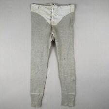 WW2 WWII US Military Thermal Wool Blend Pants Mens 33 Gray Distressed Long Johns picture