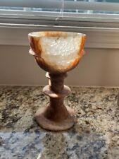 Museum Replica Beautiful Egyptian Hand Carved Alabaster Cup (5 x 8 Inches) picture