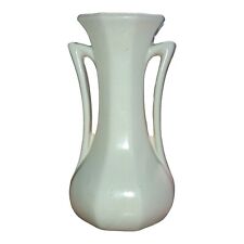 Vintage McCoy USA  Pottery Cream White Double Handle Vase 9