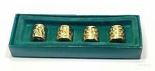 1 set of 4 Pcs. Designed Cigarette Snuffers, Open Box, Vintage, Polished Brass picture