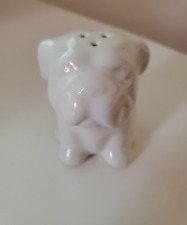 Target Threshold Ceramic White Cream Bulldog Salt Shaker Set with Stopper picture
