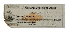 1872 Bank Check: First National Bank Albia, Albia, IA picture