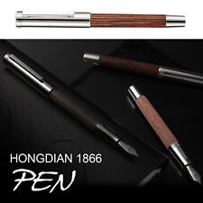  New HongDian 1866 Natural Wood Pen EF/F Nib Retro Pen High End Ink Gift Penegr picture