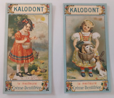 Kalodont toothpaste antique lithographic advertising trade cards 2 pieces 1880's picture